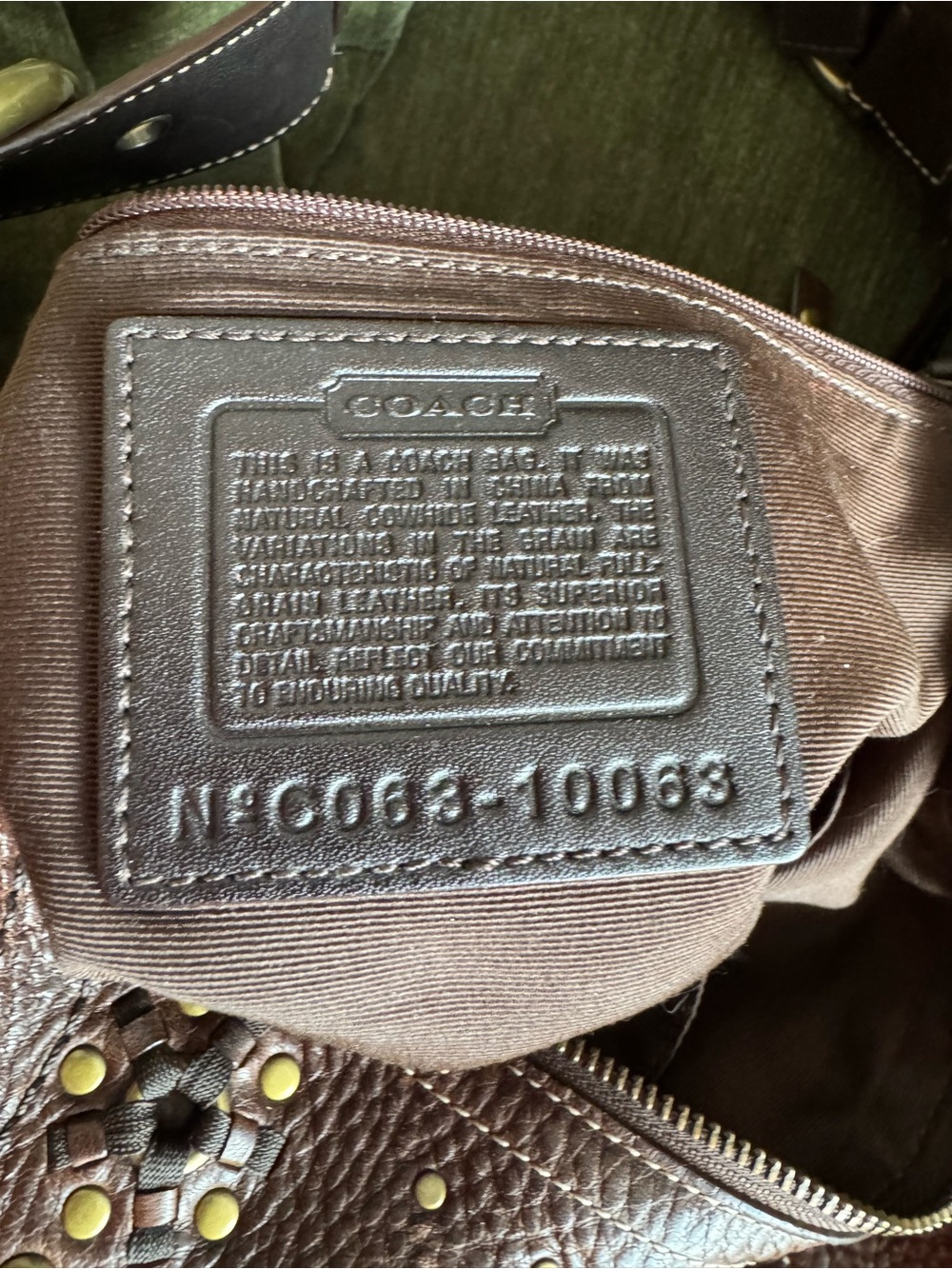 Coach Mia studded hobo purse with coin pouch no-10063 - Picture 4 of 5